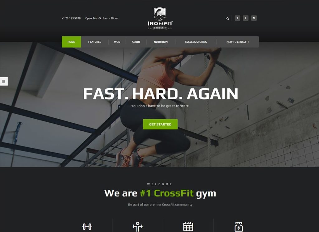 Ironfit | Tema WordPress pentru fitness, sală de sport și crossfit