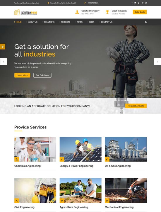 șablon html industrial Industrypoint