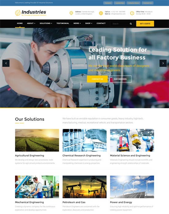 șablon html pentru companii de industrii