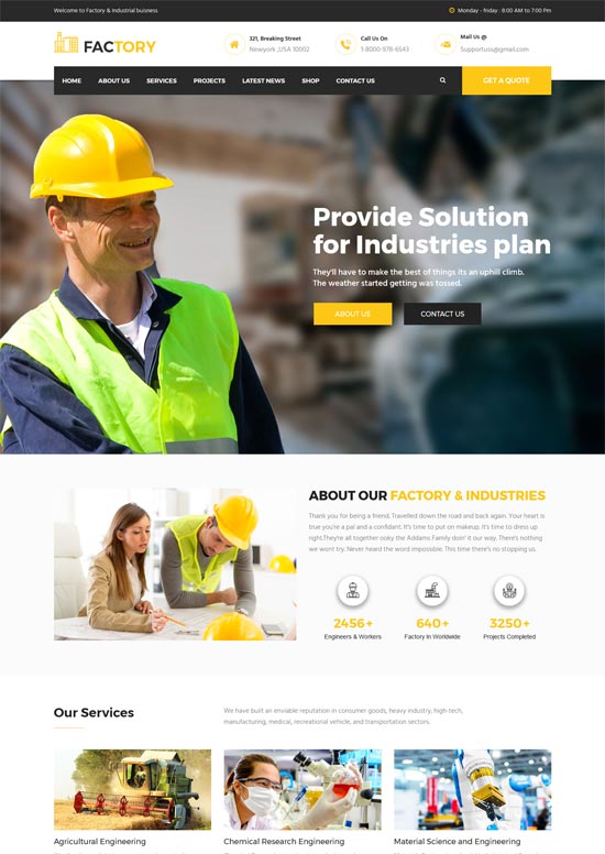 șablon html pentru afaceri industriale din fabrică