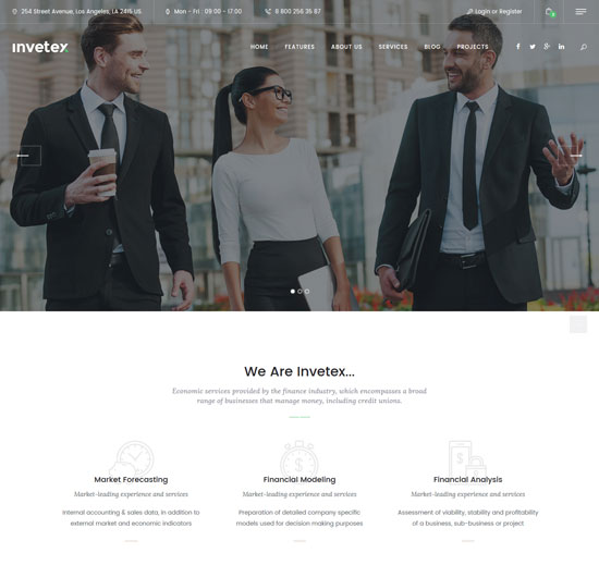 Website-Vorlage für Unternehmensberatung invetex