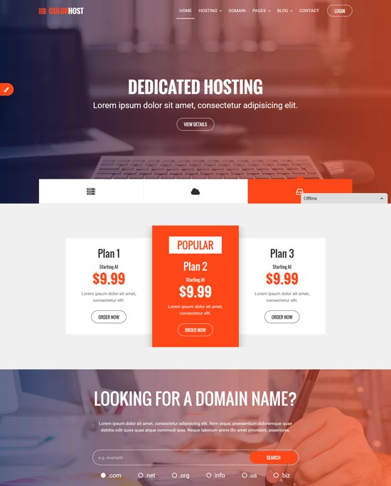 Colorhost HTML5-Webhosting-Whmcs-Vorlage