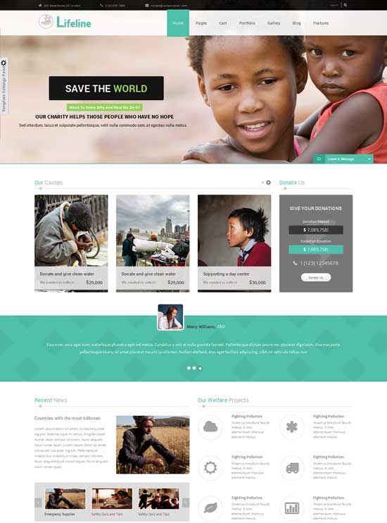 Responsive-HTML-Vorlage von Lifeline-NGO und Charity