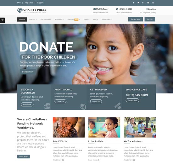 CharityPress Charity HTML5-Vorlage