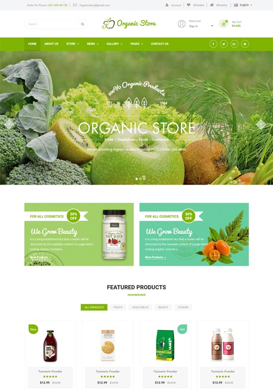 modèle html d'agriculture de magasin biologique