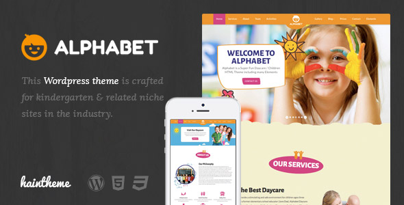 Alphabet - Kinder, Kinder WordPress Theme
