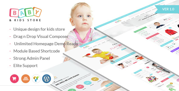 E-Commerce-Woocommerce-WordPress-Theme für Baby- und Kindershops