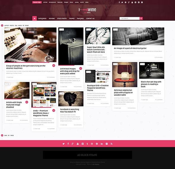 Wine Masonry - Thème WordPress de révision et de soumission frontale