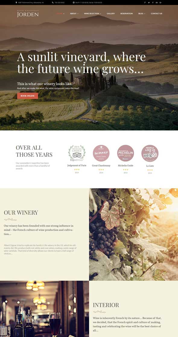 thème wordpress de la cave à vin de jorden