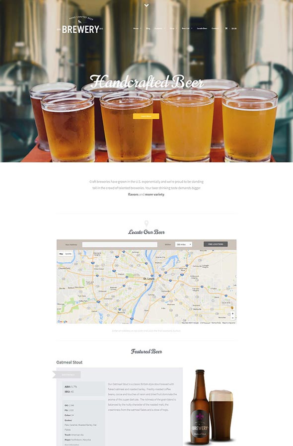 Brasserie : Un thème WordPress pour les fabricants de bière