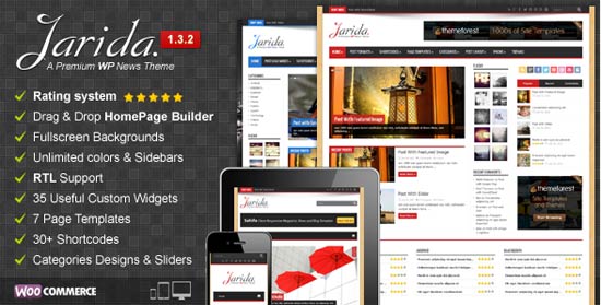 Jarida Responsive WordPress Noticias, Revista, Blog