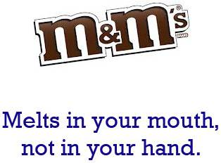 Eslóganes y eslóganes pegadizos de negocios Slogans: M&M's