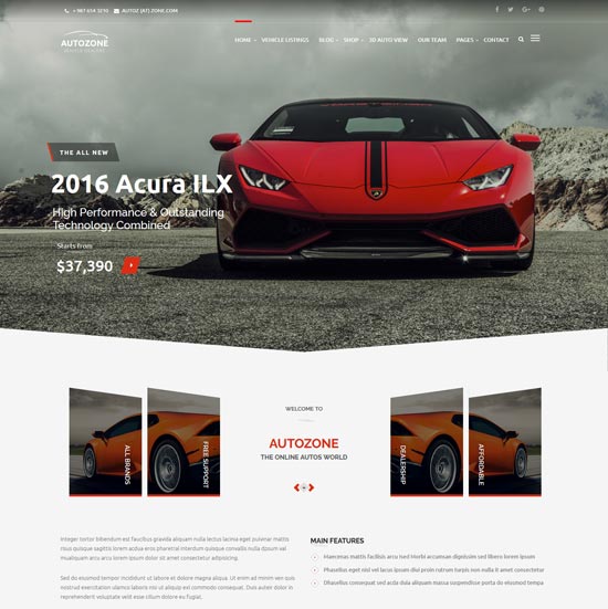 autozone dealer samochodowy motyw wp