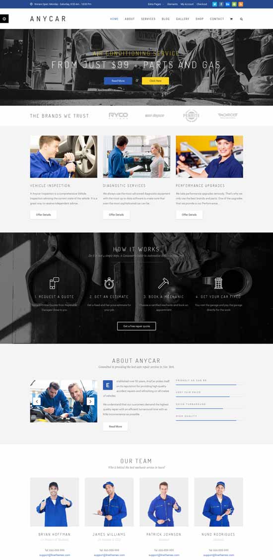 WordPress-自動車ビジネスのテーマ