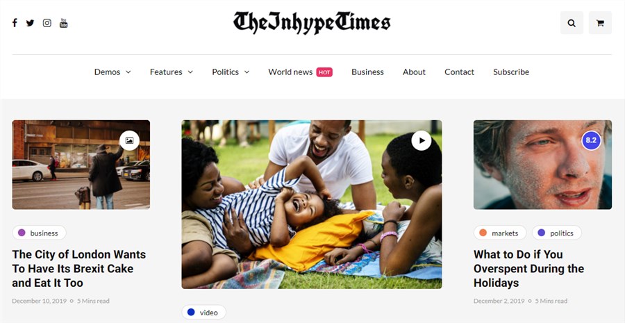 InHype WordPress 报纸的最佳主题