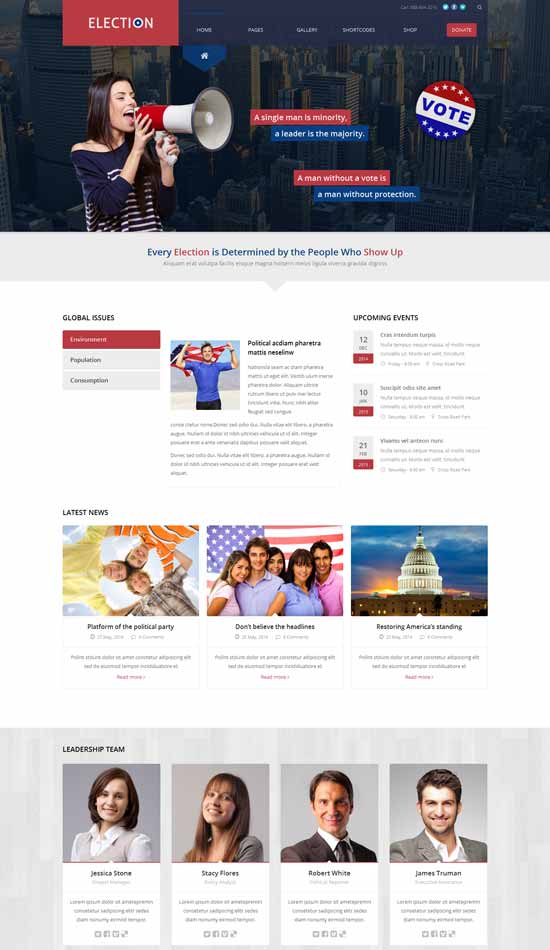 Wybory – polityczny motyw WordPress