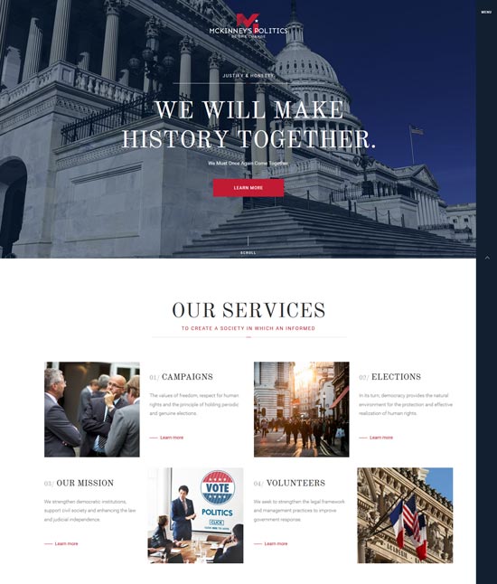 wybory polityczne motyw WordPress