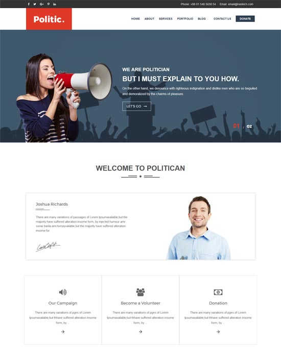 polityczny polityczny motyw wordpress