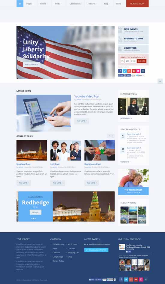 Kandydat – polityczny motyw WordPress