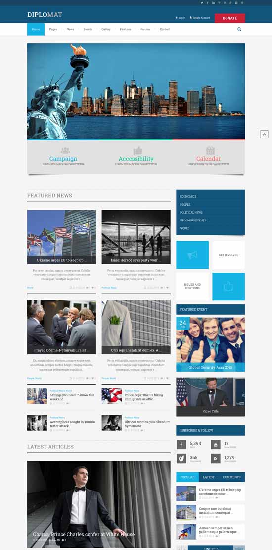 Motyw WordPress Diplomat Political
