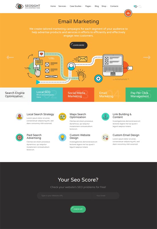 tema wp dell'agenzia di marketing digitale seosight seo