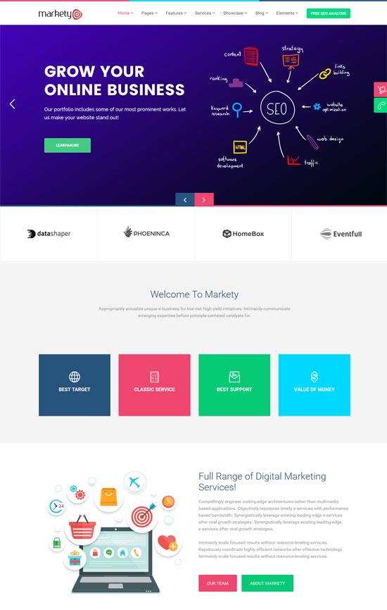 tema wordpress marketing digitale seo markety