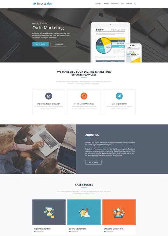 binarysales seo tema wordpress di marketing digitale