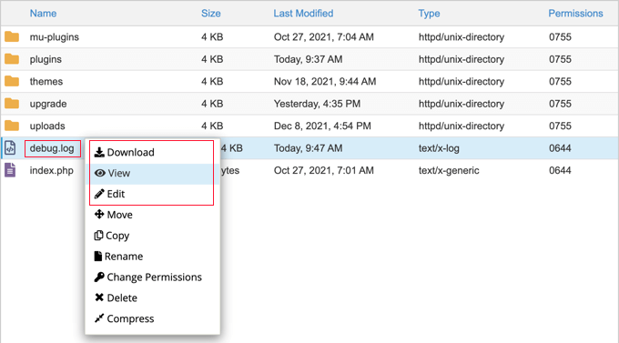 errorlogsviewdebuglog - WPBeginner Download, View, or Edit the debug.log File