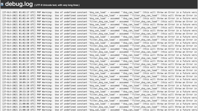 errorlogsdebuglogsample - WPBeginner Debug.log Contains Error Messages and Time Stamps