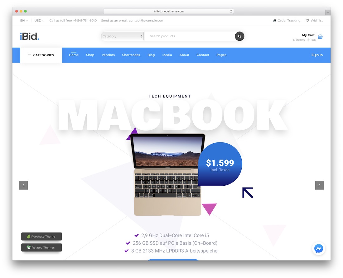 tema de subasta de wordpress ibid