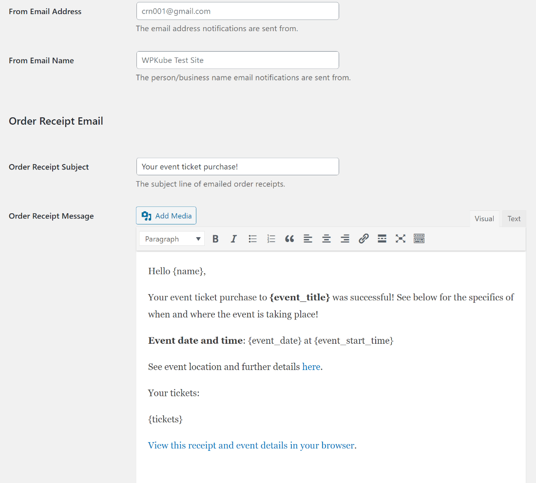 Email tiket