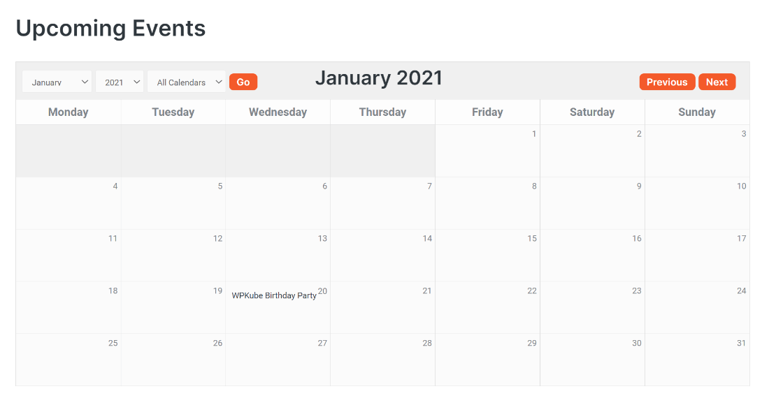 Tampilan kalender