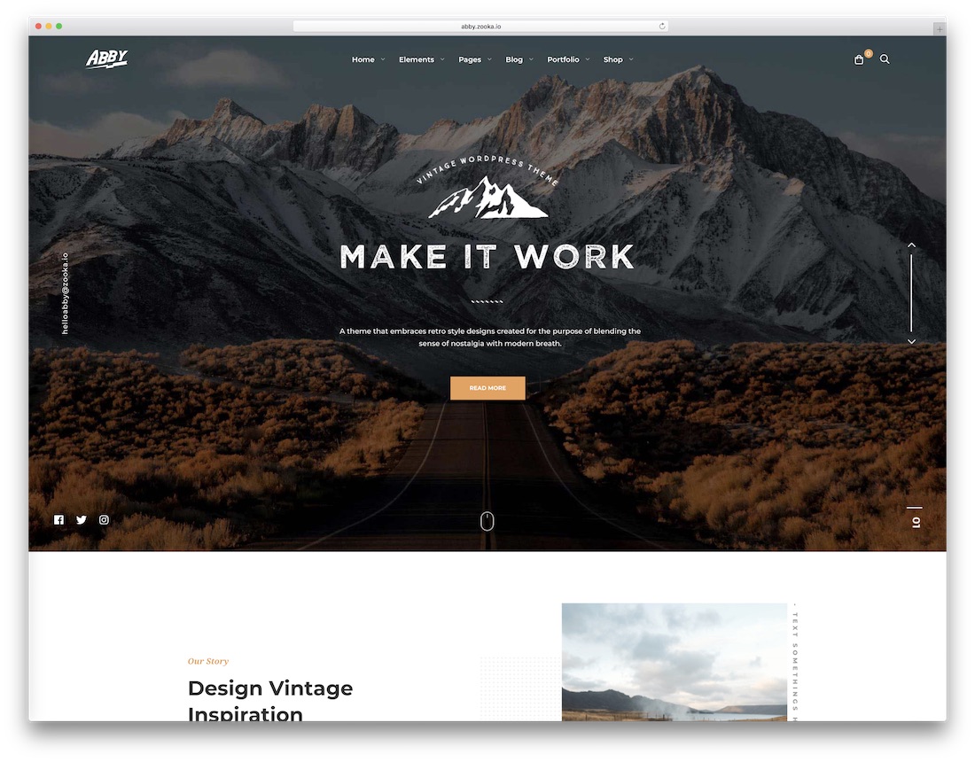 tema wordpress gaya retro vintage abby