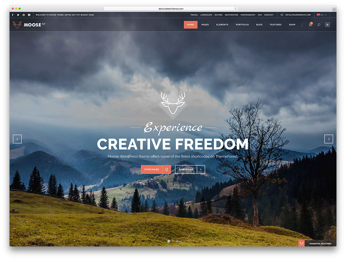 Moose - tema WordPress retro layar penuh