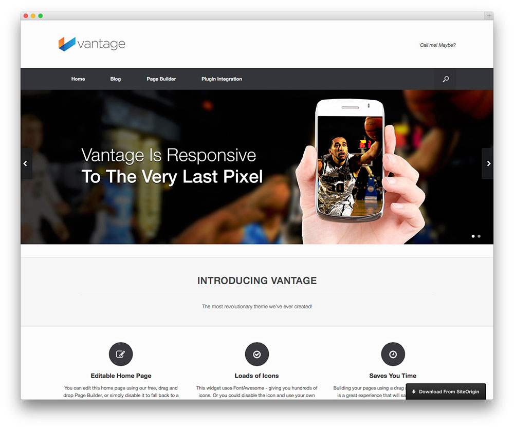 Vantage - 免费应用展示主题