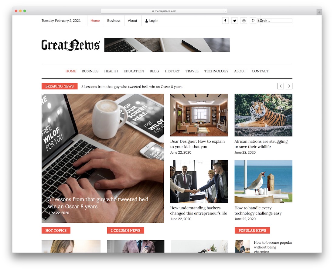 greatnews無料のワードプレスのテーマ