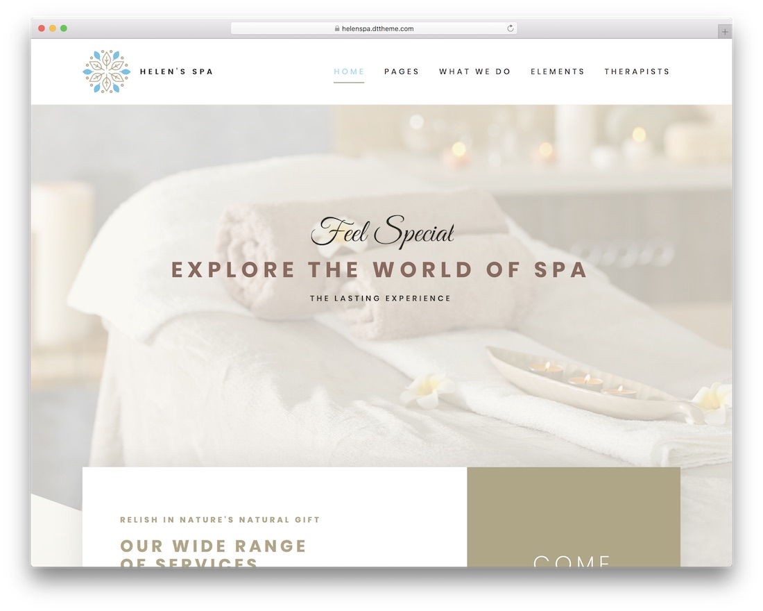 helens spa masaj salonu wordpress teması.