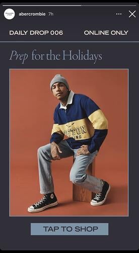 品牌 instagram 故事：abercrombie & fitch