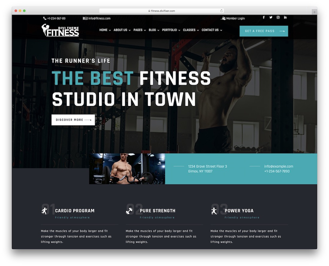 tema di fitness divi bambino