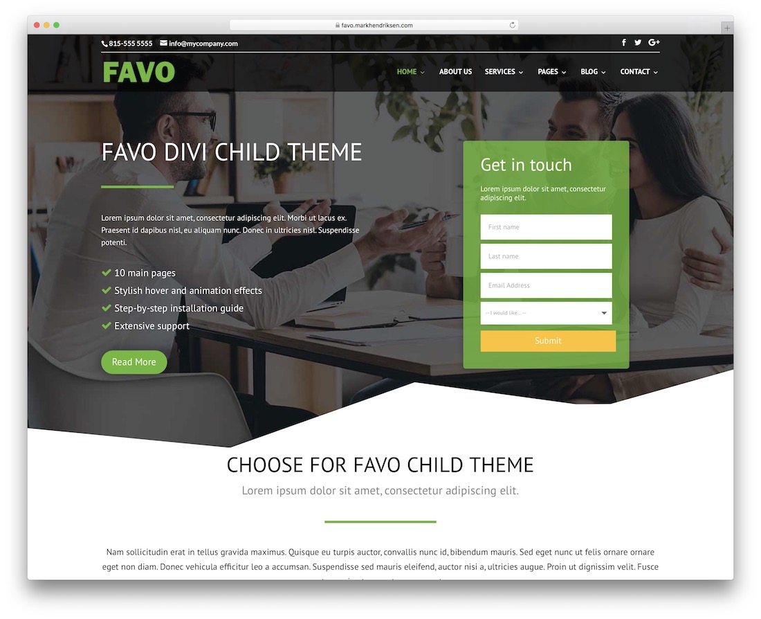 tema bambino favo divi