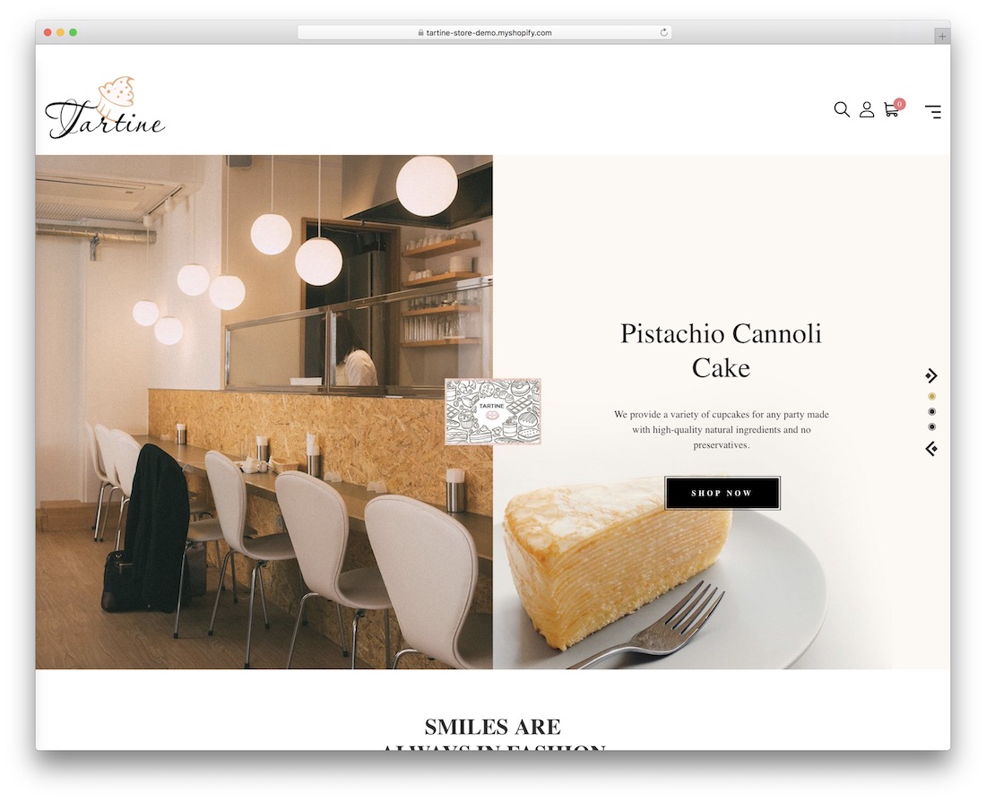 tema ristorante tartine shopify
