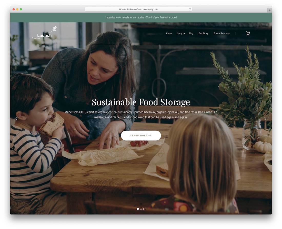 lancia il tema del ristorante shopify