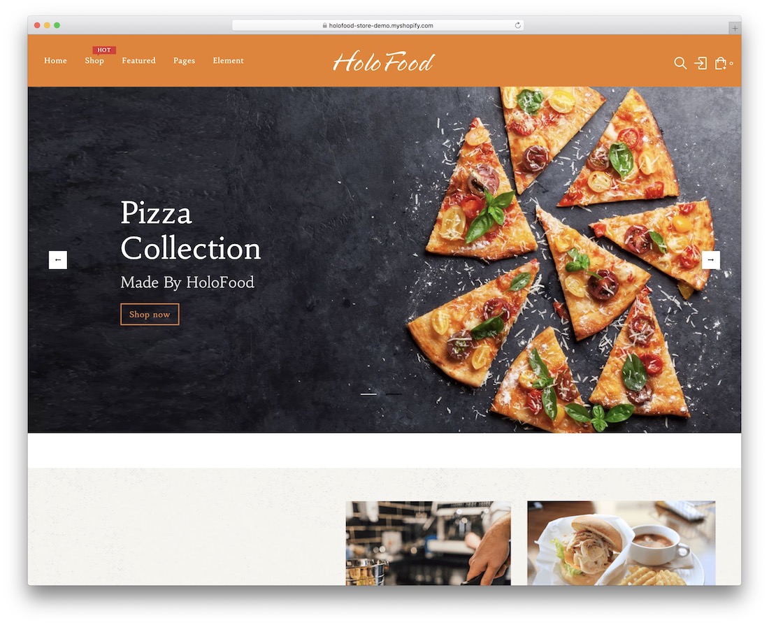 tema del ristorante shopify di holofood