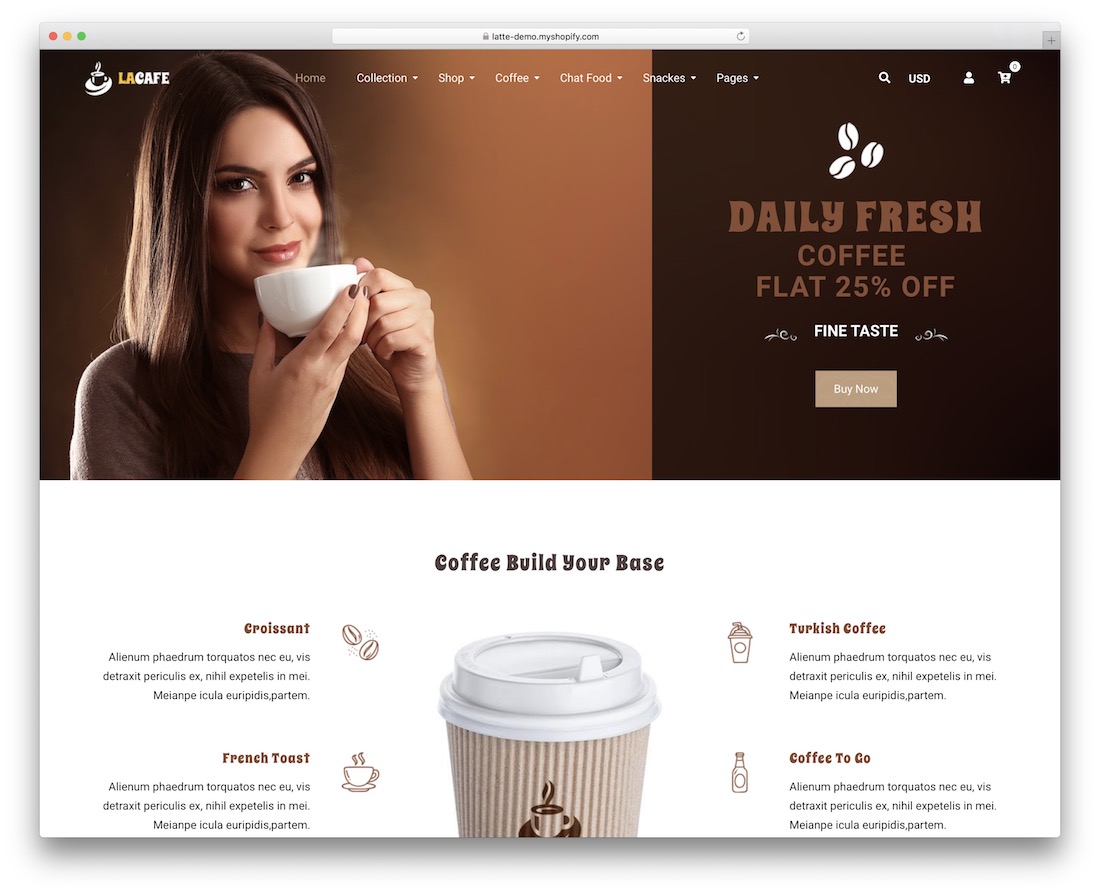la caffetteria shopify tema ristorante