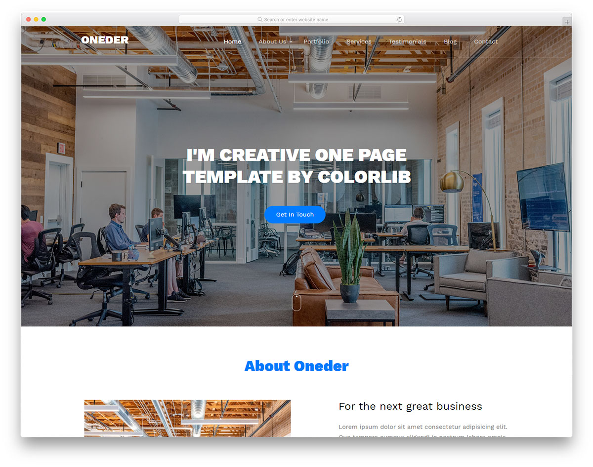 Template HTML Sederhana Oneder