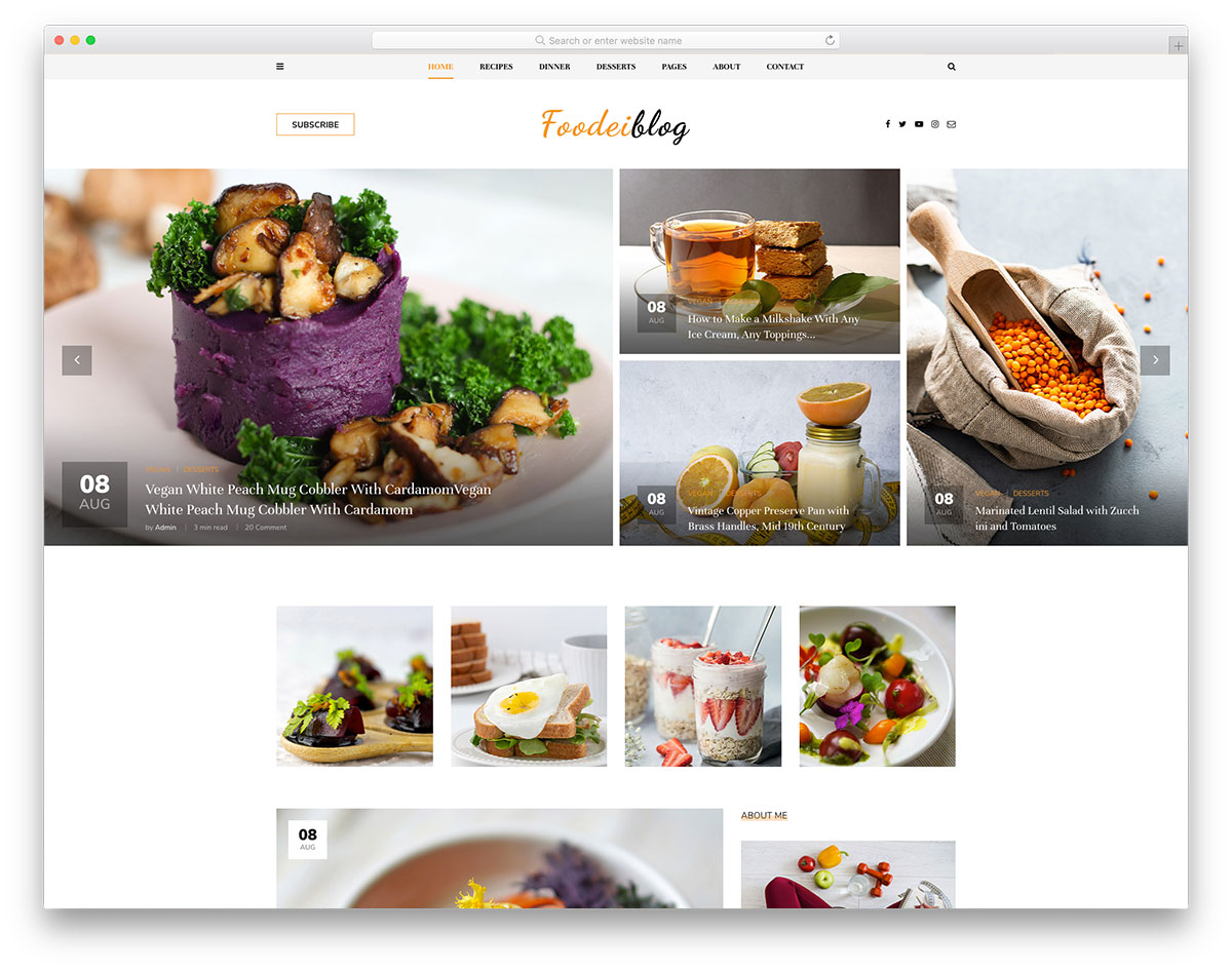 Templat Gratis FoodeiBlog