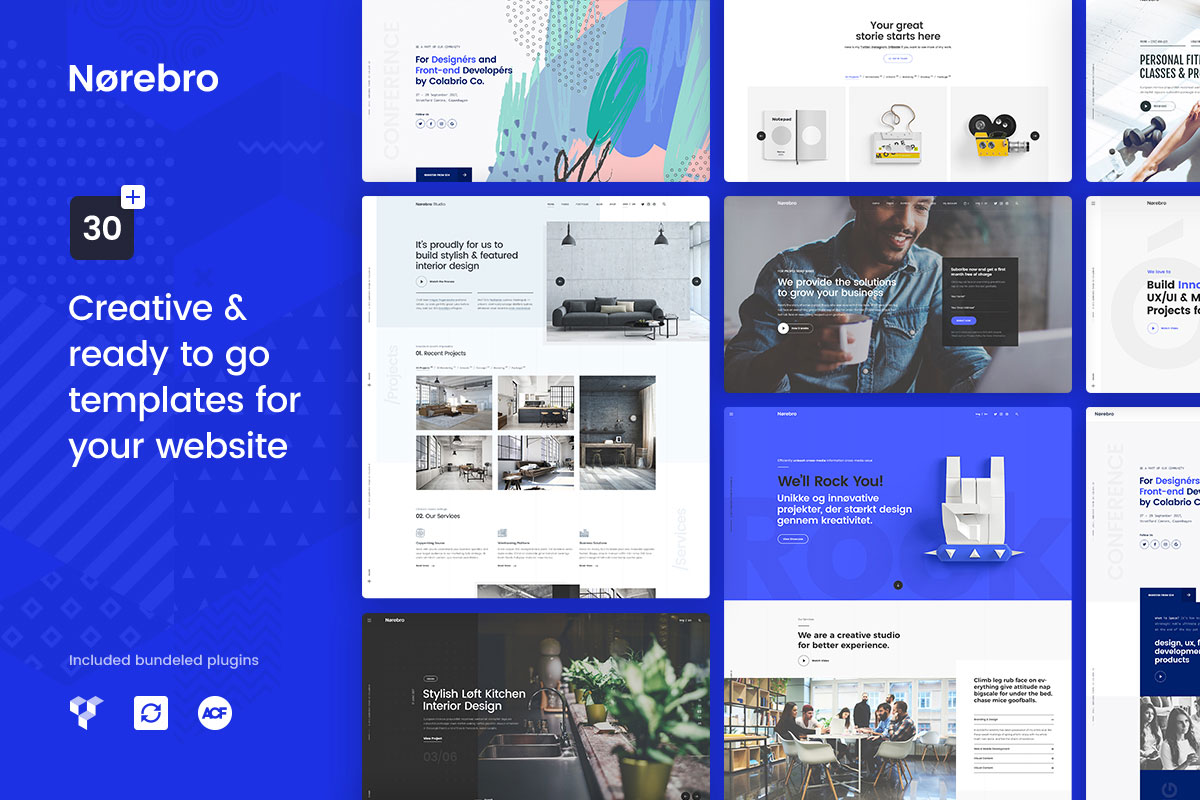 motyw wordpress siatki murarskiej norebro