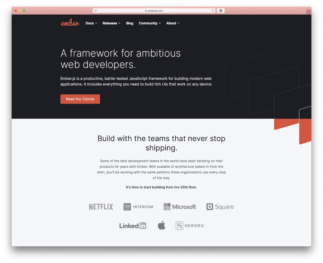 cadru javascript ember