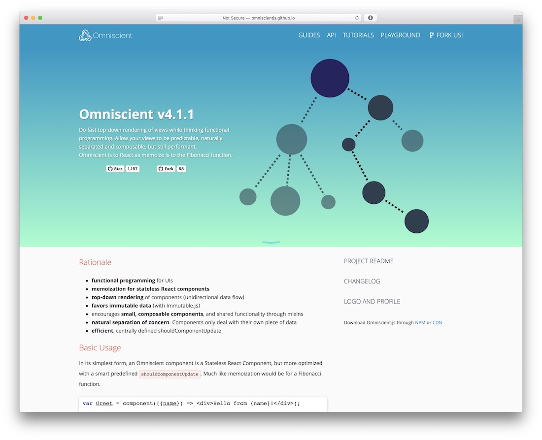 cadru javascript omniscient