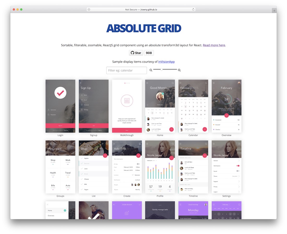absolutes Gitter reagieren